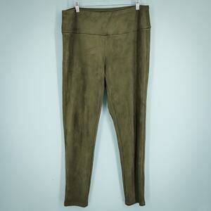 J. McLaughlin Size XL Lori Olive Green Faux Suede Tapered Leg Pull On Leggings